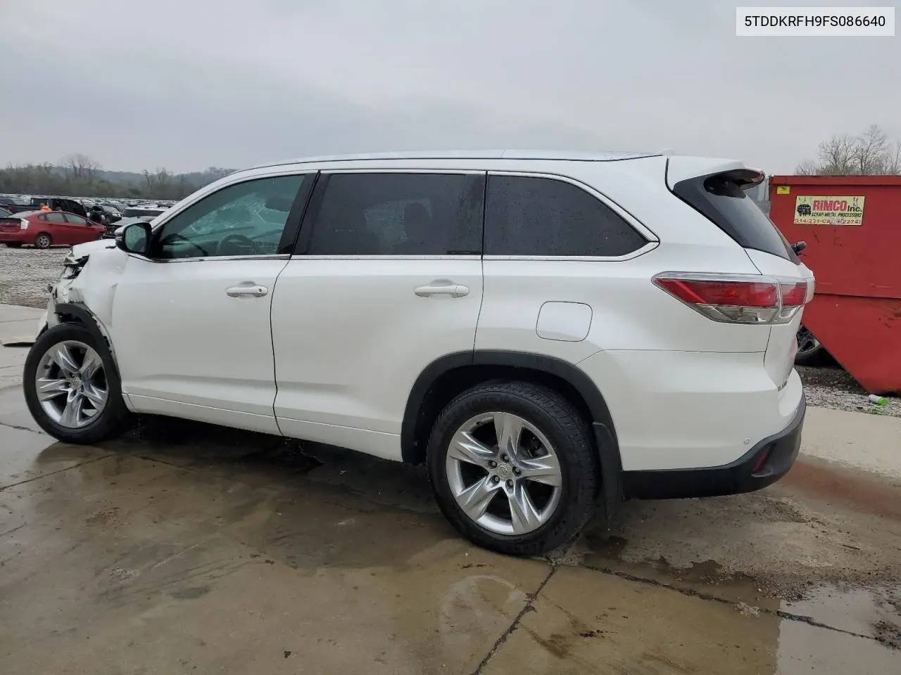 2015 Toyota Highlander Limited VIN: 5TDDKRFH9FS086640 Lot: 52096325