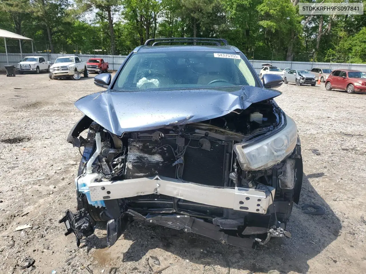 2015 Toyota Highlander Xle VIN: 5TDKKRFH9FS097841 Lot: 54375355