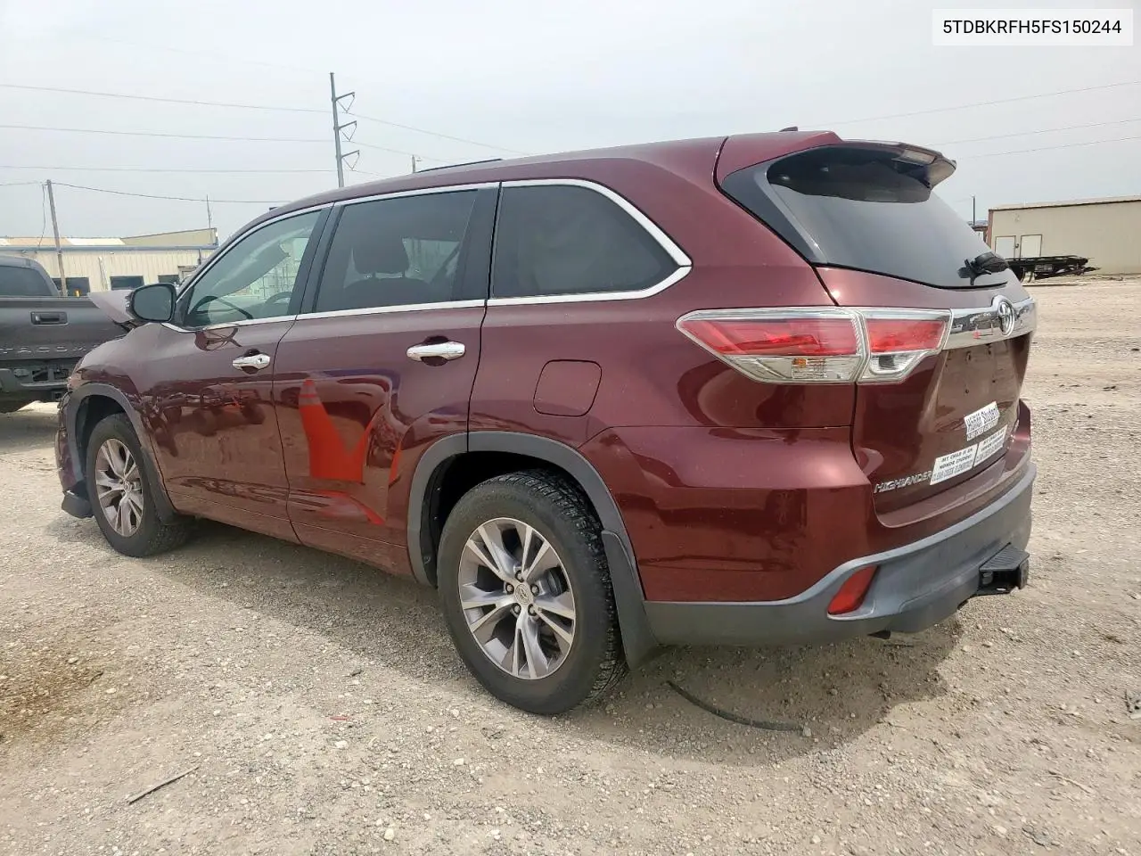 2015 Toyota Highlander Le VIN: 5TDBKRFH5FS150244 Lot: 56795895