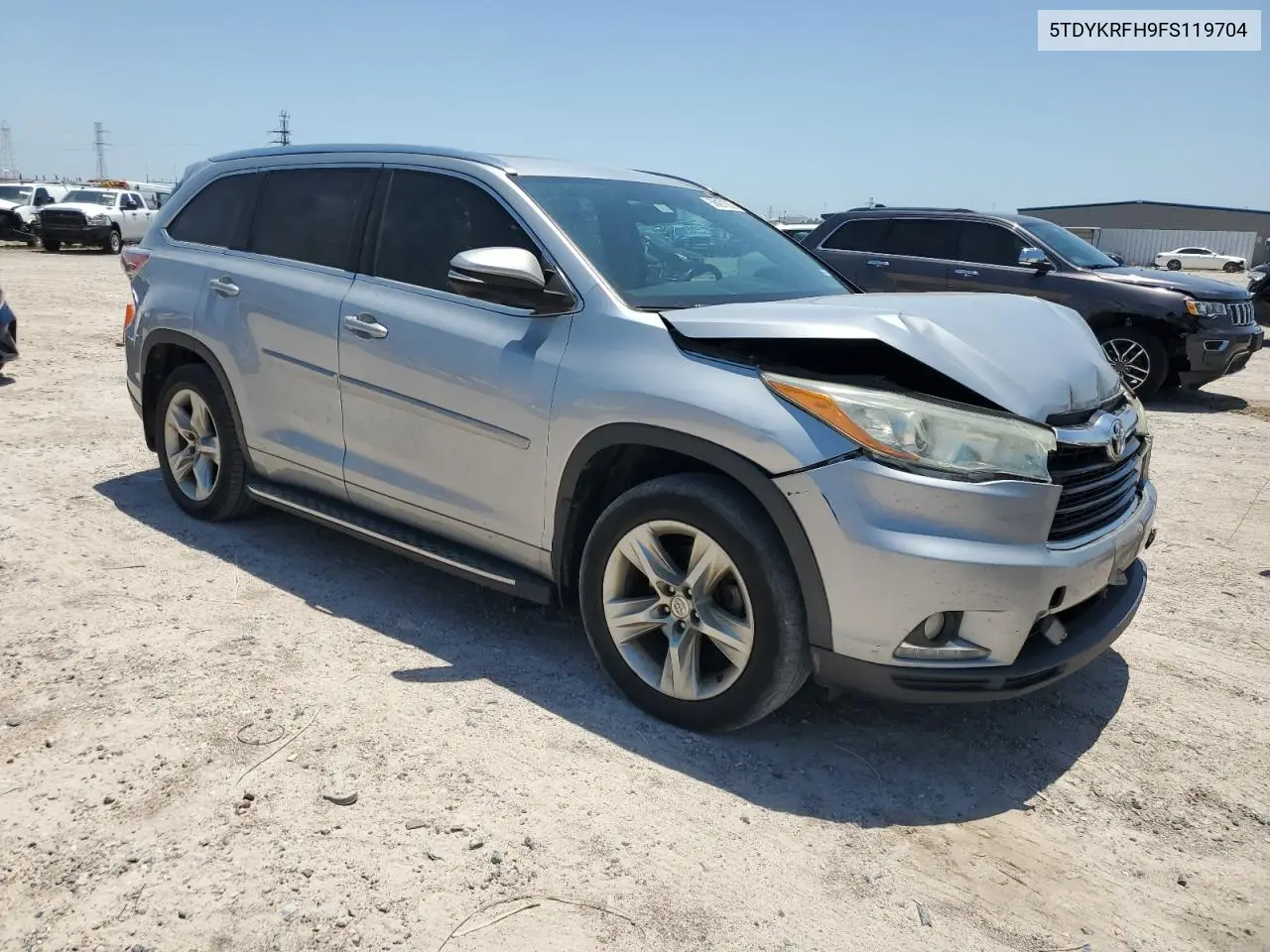 2015 Toyota Highlander Limited VIN: 5TDYKRFH9FS119704 Lot: 56801935