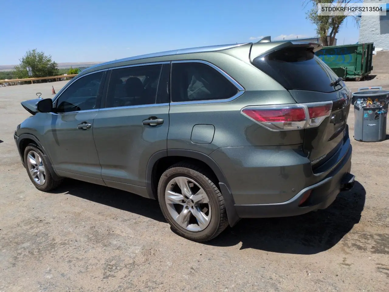 2015 Toyota Highlander Limited VIN: 5TDDKRFH2FS213504 Lot: 56873905