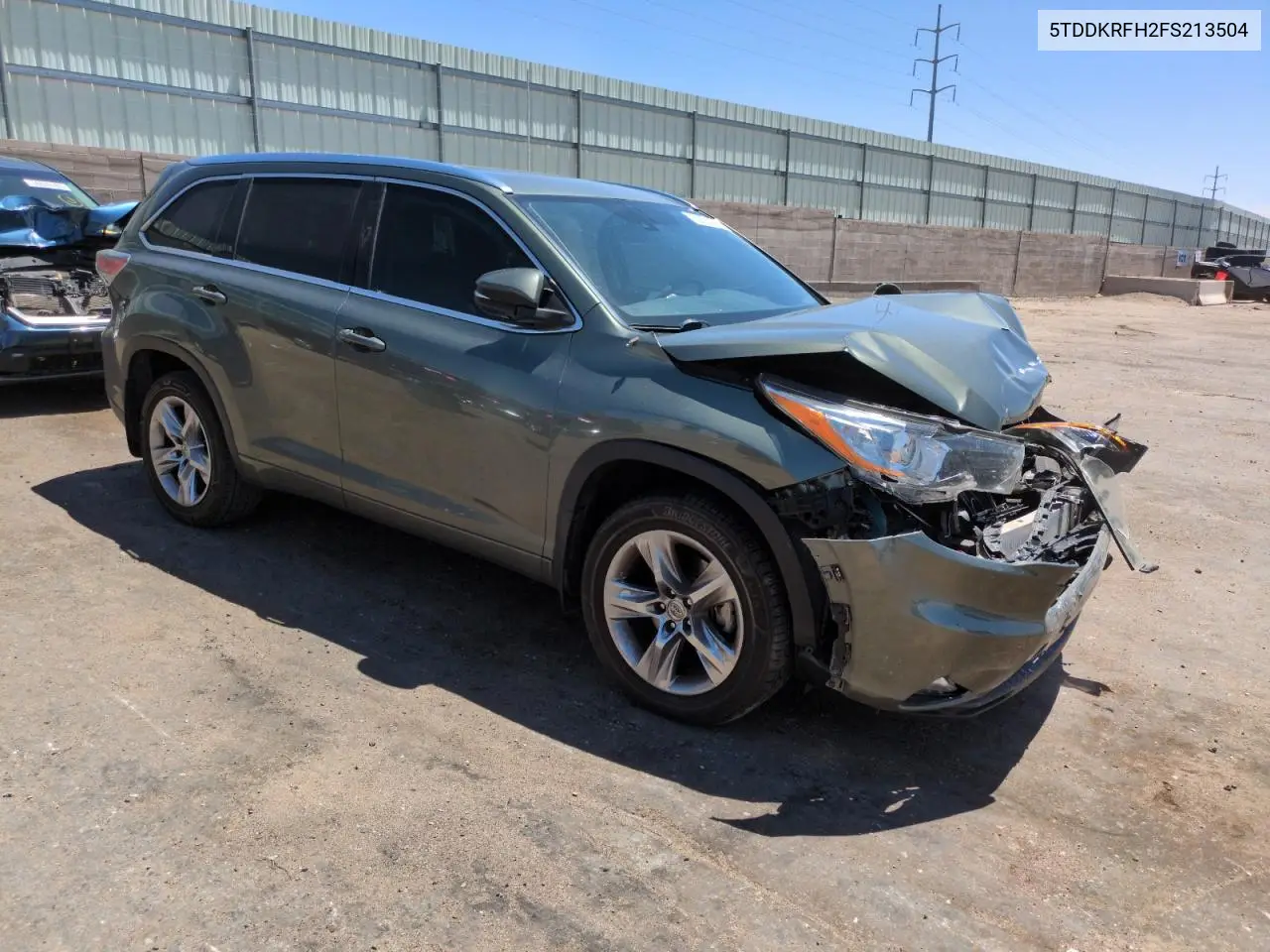 2015 Toyota Highlander Limited VIN: 5TDDKRFH2FS213504 Lot: 56873905