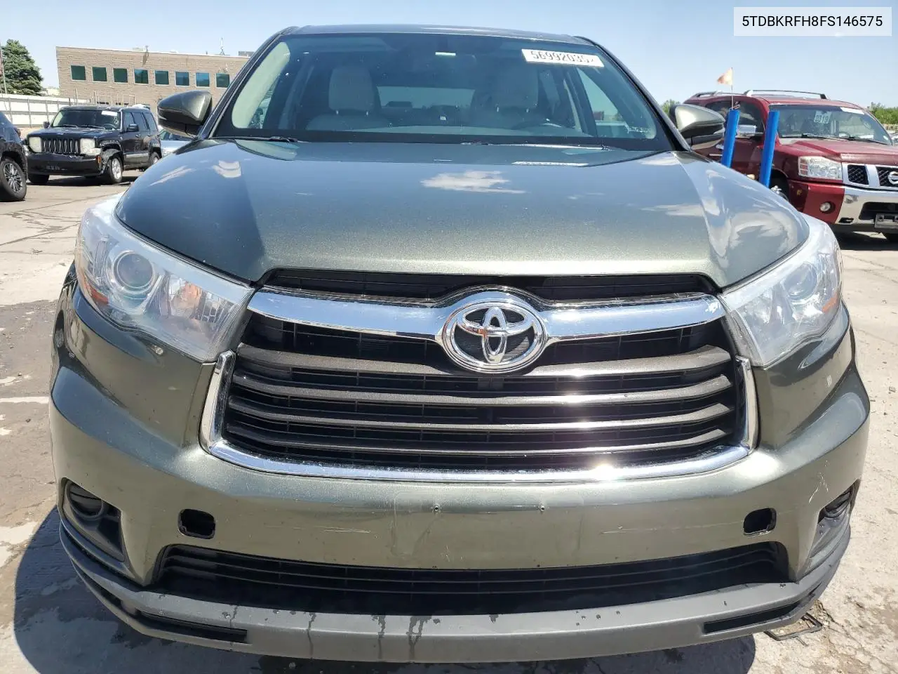 2015 Toyota Highlander Le VIN: 5TDBKRFH8FS146575 Lot: 56992035