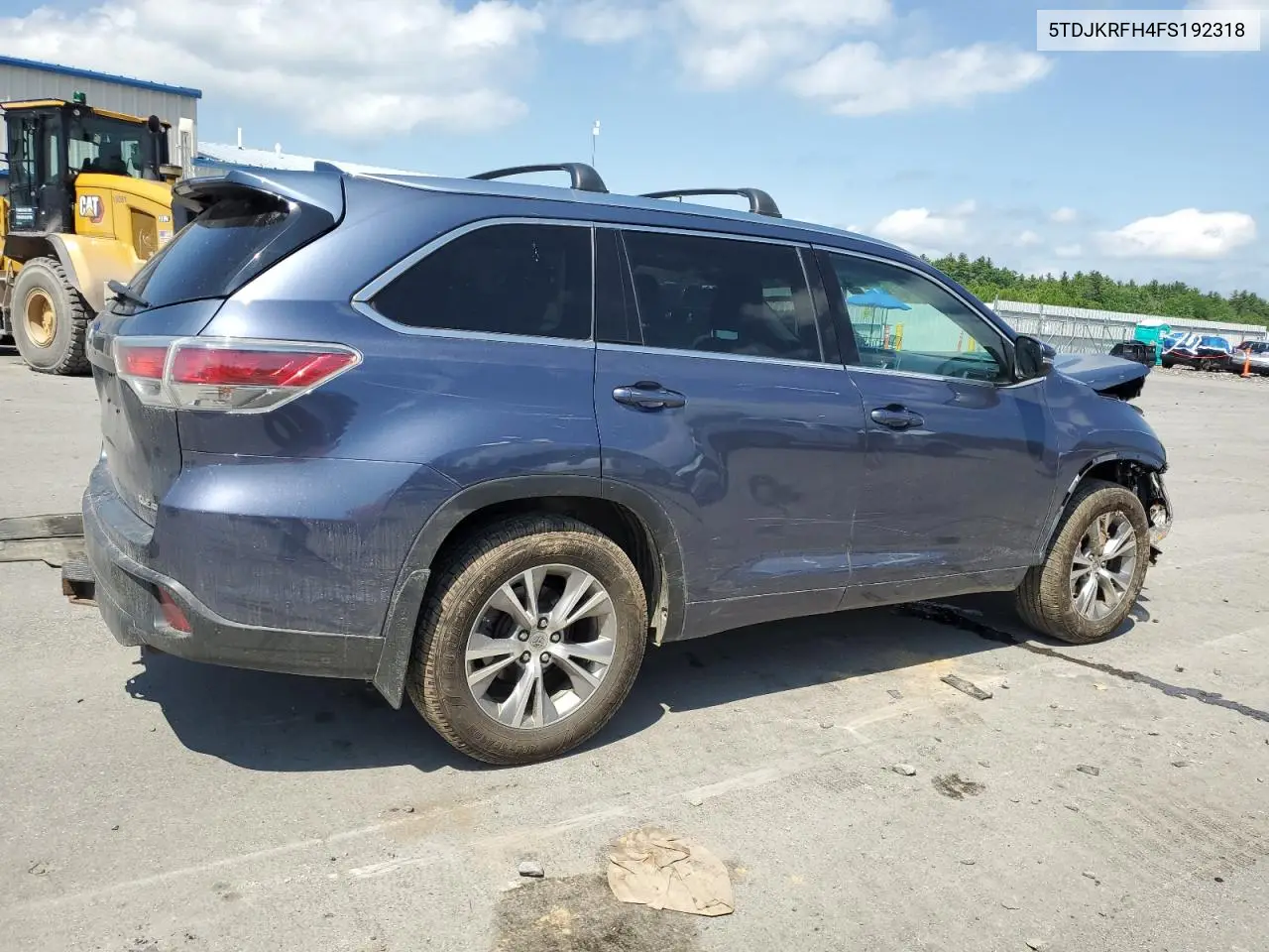 2015 Toyota Highlander Xle VIN: 5TDJKRFH4FS192318 Lot: 61412515