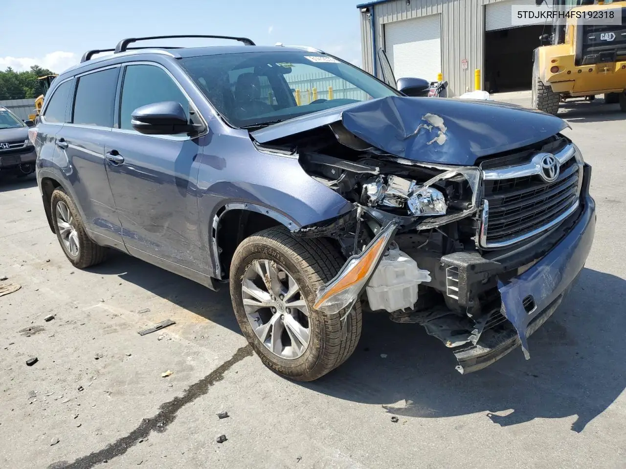 2015 Toyota Highlander Xle VIN: 5TDJKRFH4FS192318 Lot: 61412515