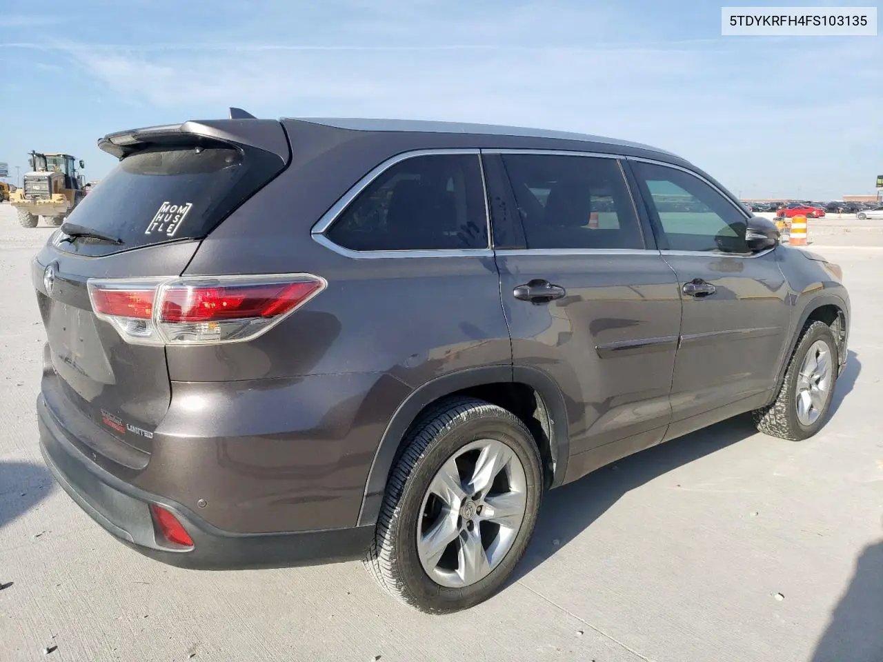 2015 Toyota Highlander Limited VIN: 5TDYKRFH4FS103135 Lot: 63017515