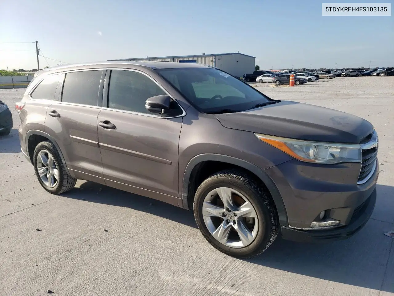 2015 Toyota Highlander Limited VIN: 5TDYKRFH4FS103135 Lot: 63017515