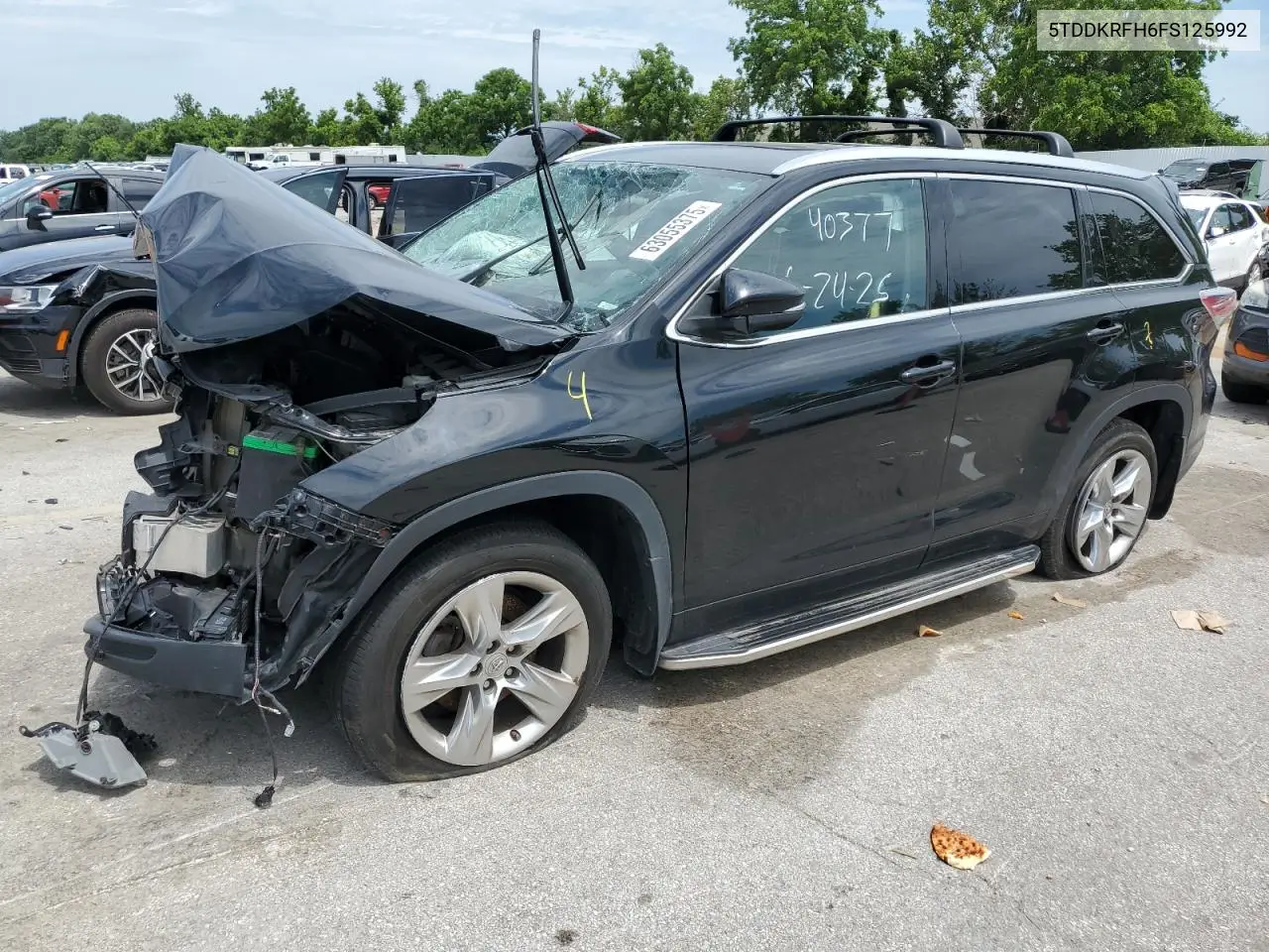 2015 Toyota Highlander Limited VIN: 5TDDKRFH6FS125992 Lot: 63055375