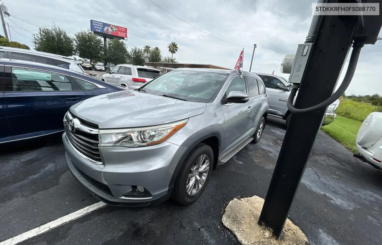 2015 Toyota Highlander Xle VIN: 5TDKKRFH0FS088770 Lot: 63278875