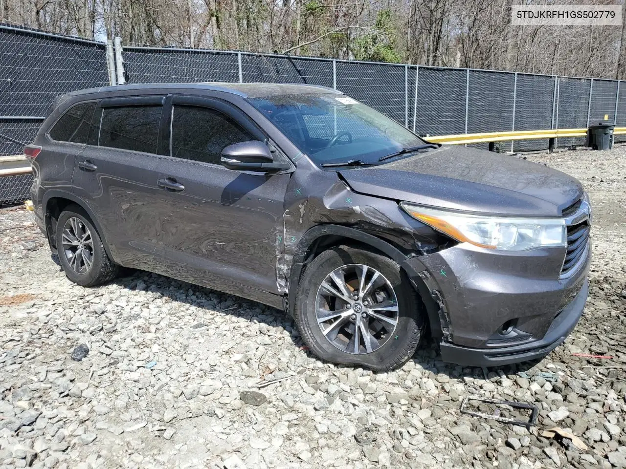 2016 Toyota Highlander Xle VIN: 5TDJKRFH1GS502779 Lot: 51195895