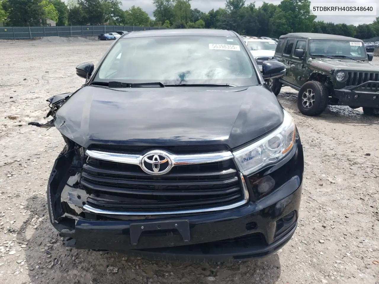 2016 Toyota Highlander Le VIN: 5TDBKRFH4GS348640 Lot: 56398355