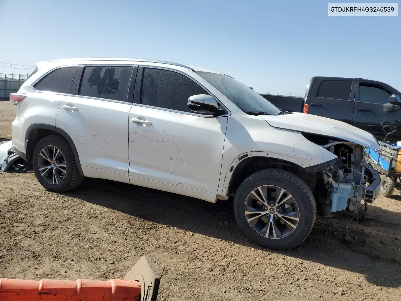 2016 Toyota Highlander Xle VIN: 5TDJKRFH4GS246539 Lot: 56583125