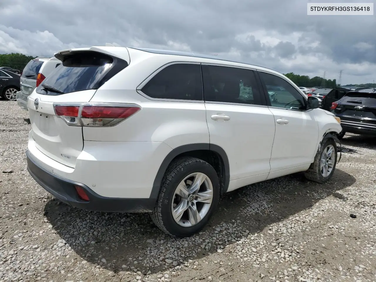 2016 Toyota Highlander Limited VIN: 5TDYKRFH3GS136418 Lot: 56727875