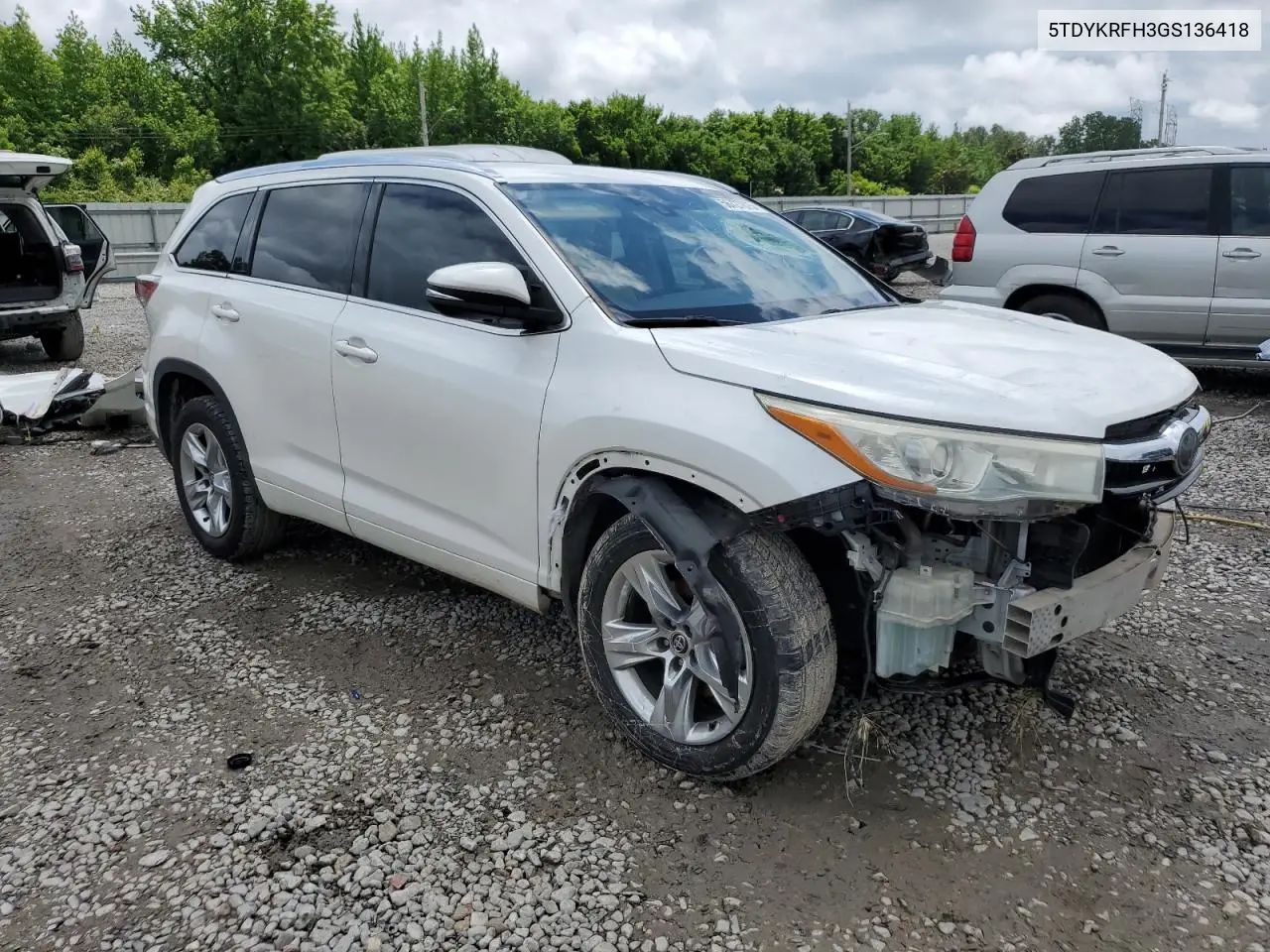 2016 Toyota Highlander Limited VIN: 5TDYKRFH3GS136418 Lot: 56727875
