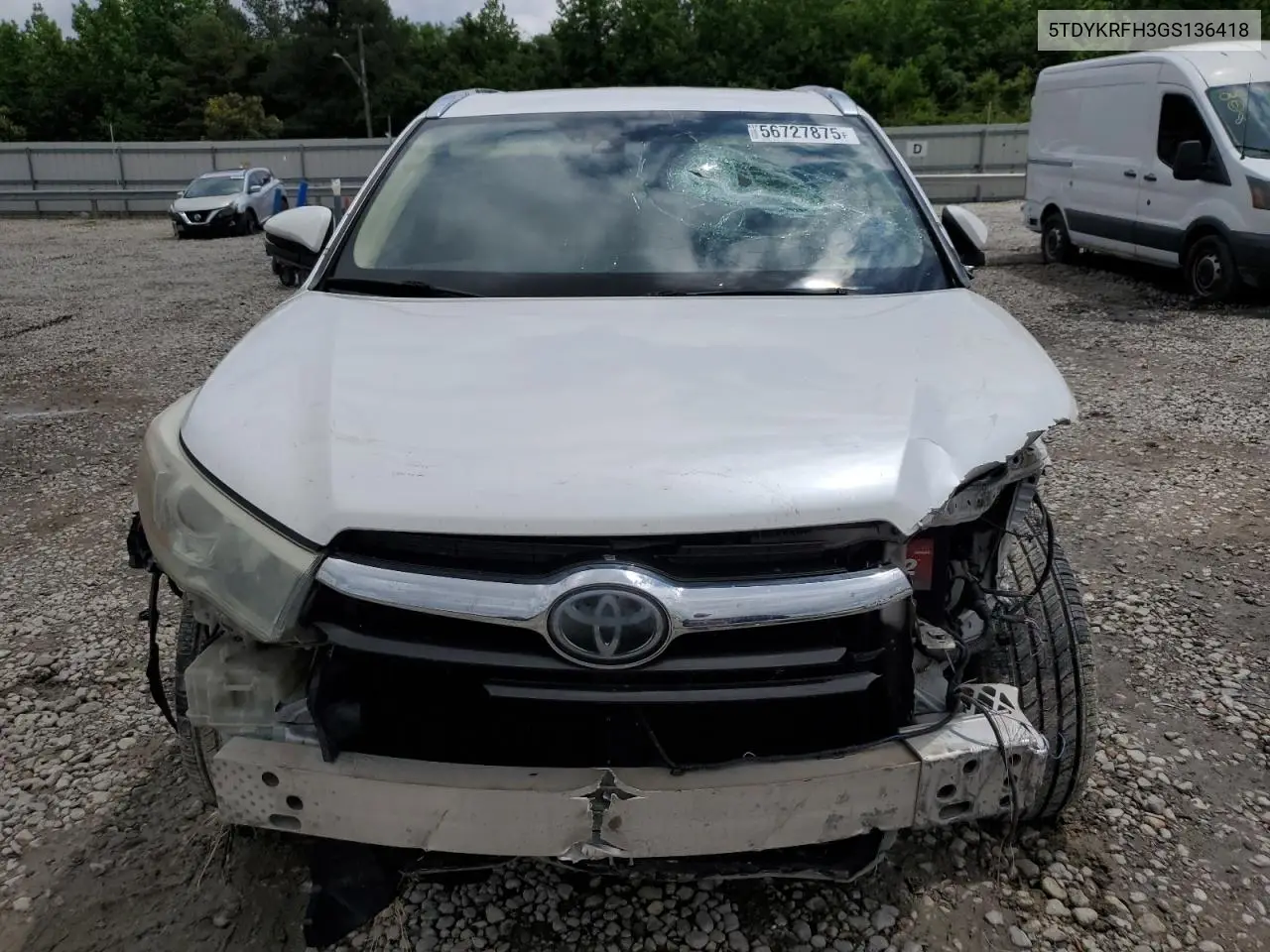 2016 Toyota Highlander Limited VIN: 5TDYKRFH3GS136418 Lot: 56727875