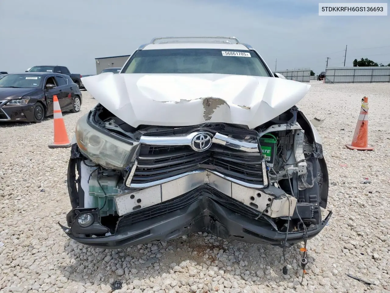 2016 Toyota Highlander Xle VIN: 5TDKKRFH6GS136693 Lot: 56861785