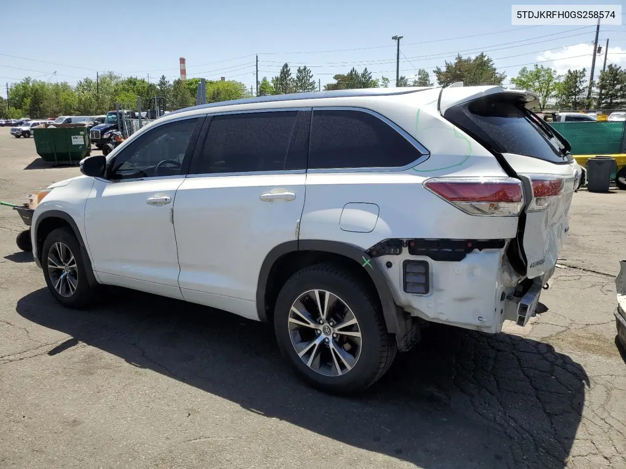 2016 Toyota Highlander Xle VIN: 5TDJKRFH0GS258574 Lot: 57103495