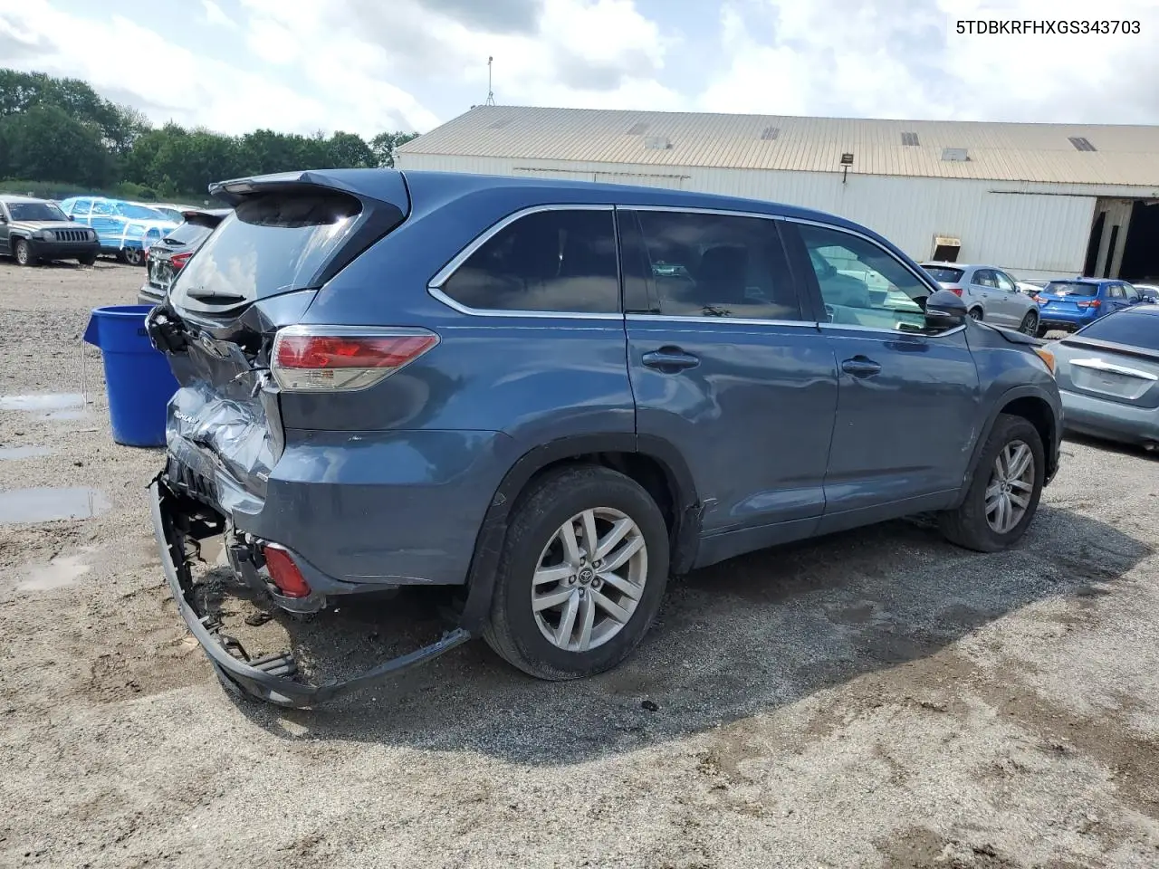 2016 Toyota Highlander Le VIN: 5TDBKRFHXGS343703 Lot: 62392105