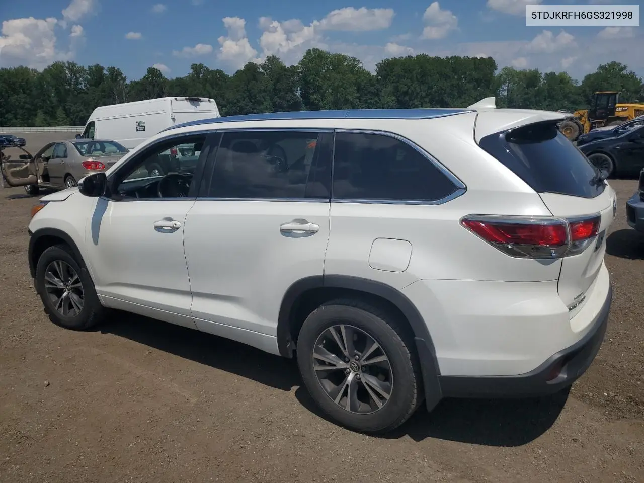 2016 Toyota Highlander Xle VIN: 5TDJKRFH6GS321998 Lot: 62785245