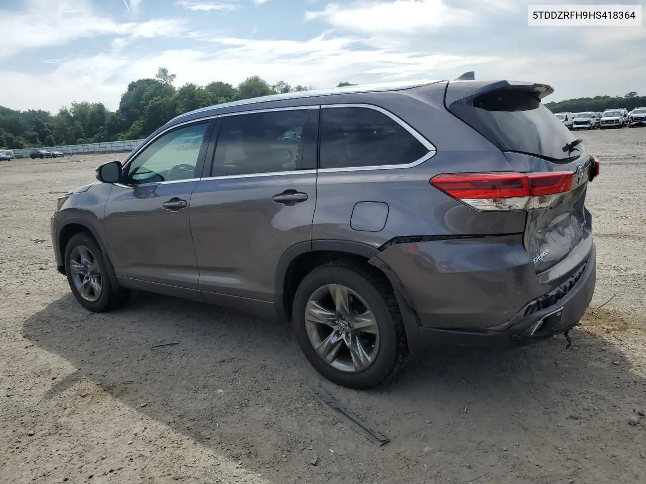 2017 Toyota Highlander Limited VIN: 5TDDZRFH9HS418364 Lot: 62901335