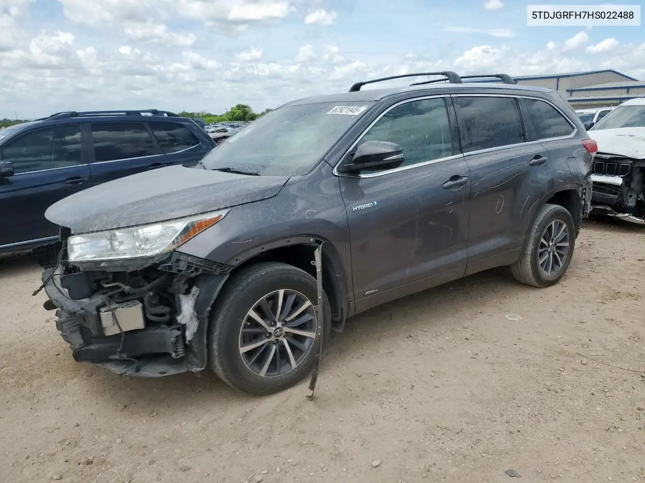 2017 Toyota Highlander Hybrid VIN: 5TDJGRFH7HS022488 Lot: 62921945