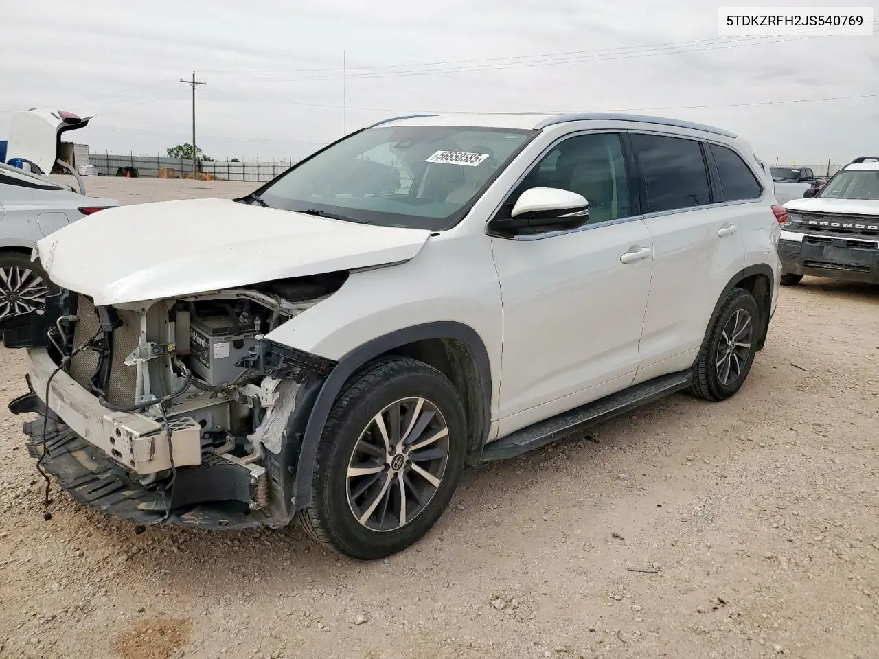 2018 Toyota Highlander Se VIN: 5TDKZRFH2JS540769 Lot: 56658585