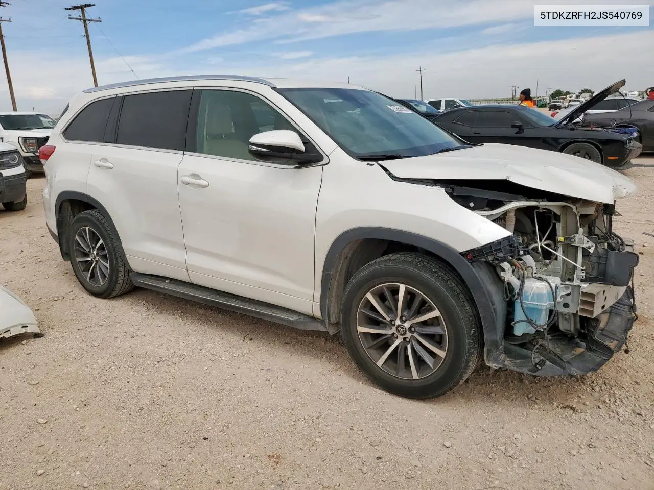 2018 Toyota Highlander Se VIN: 5TDKZRFH2JS540769 Lot: 56658585