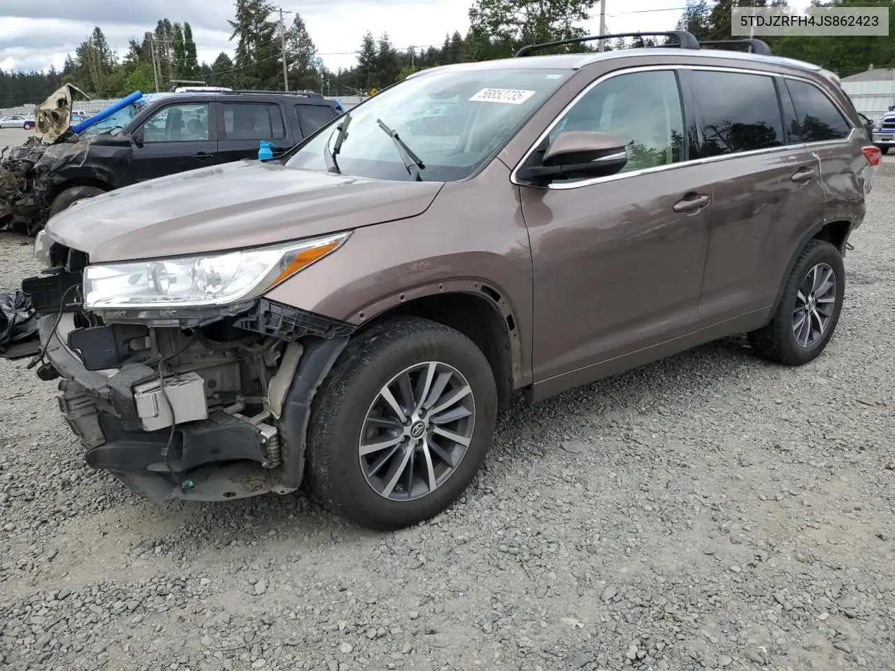 2018 Toyota Highlander Se VIN: 5TDJZRFH4JS862423 Lot: 56852735
