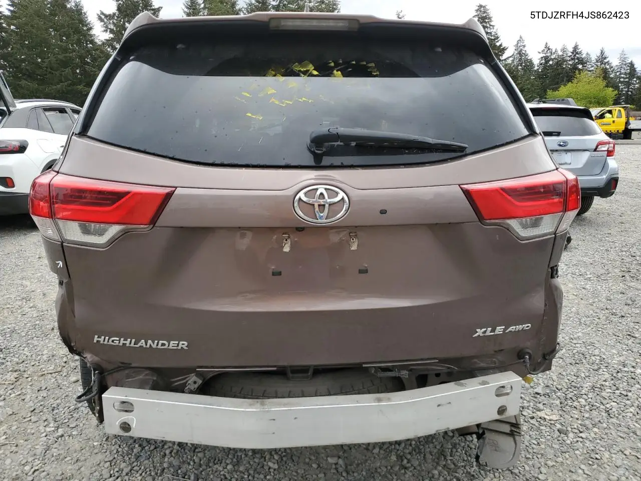 2018 Toyota Highlander Se VIN: 5TDJZRFH4JS862423 Lot: 56852735