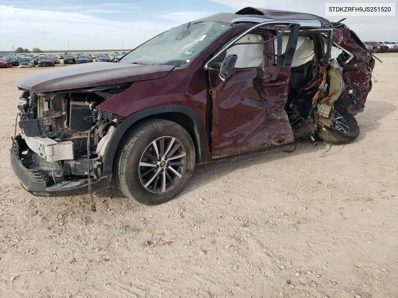2018 Toyota Highlander Se VIN: 5TDKZRFH9JS251520 Lot: 80555354