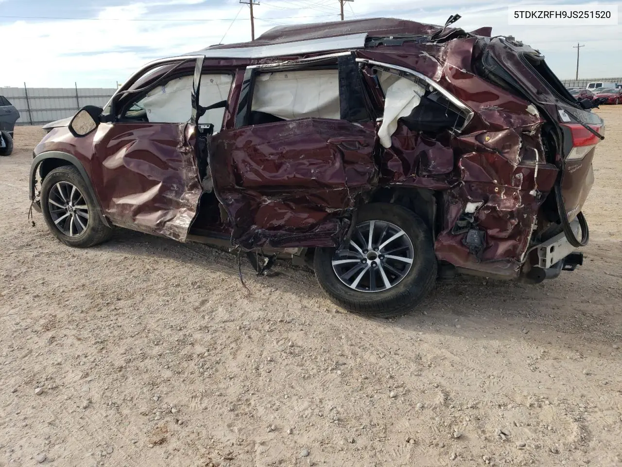 2018 Toyota Highlander Se VIN: 5TDKZRFH9JS251520 Lot: 80555354