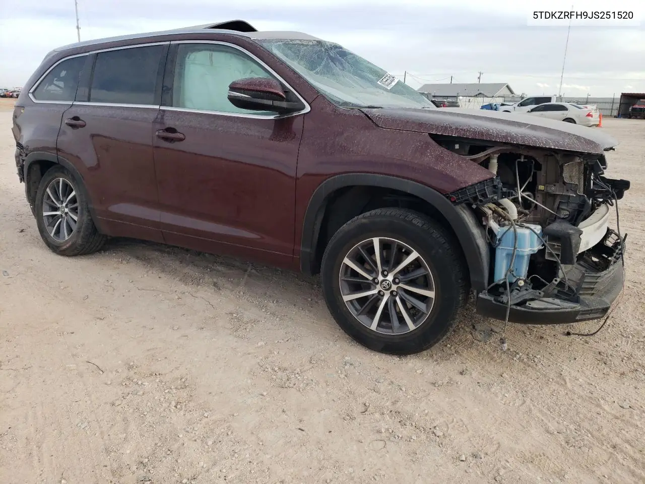 2018 Toyota Highlander Se VIN: 5TDKZRFH9JS251520 Lot: 80555354