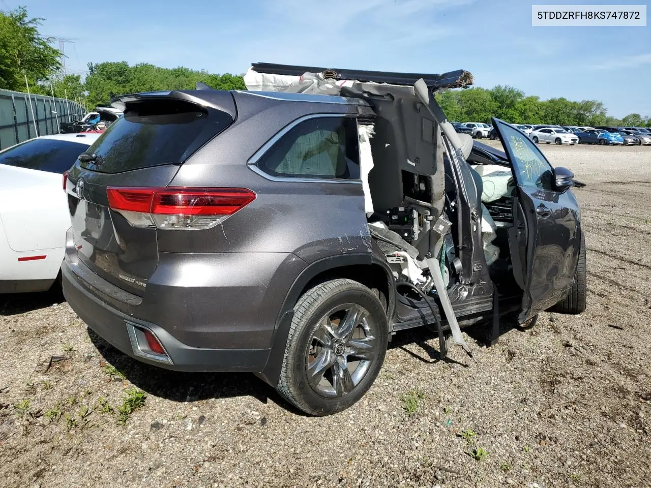 2019 Toyota Highlander Limited VIN: 5TDDZRFH8KS747872 Lot: 57329865