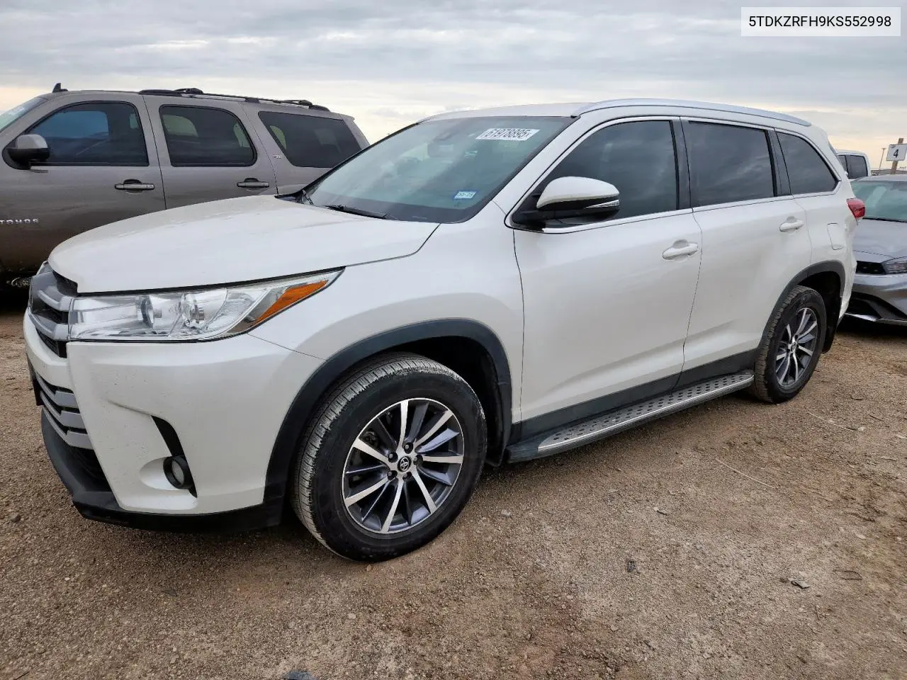 2019 Toyota Highlander Se VIN: 5TDKZRFH9KS552998 Lot: 61978895