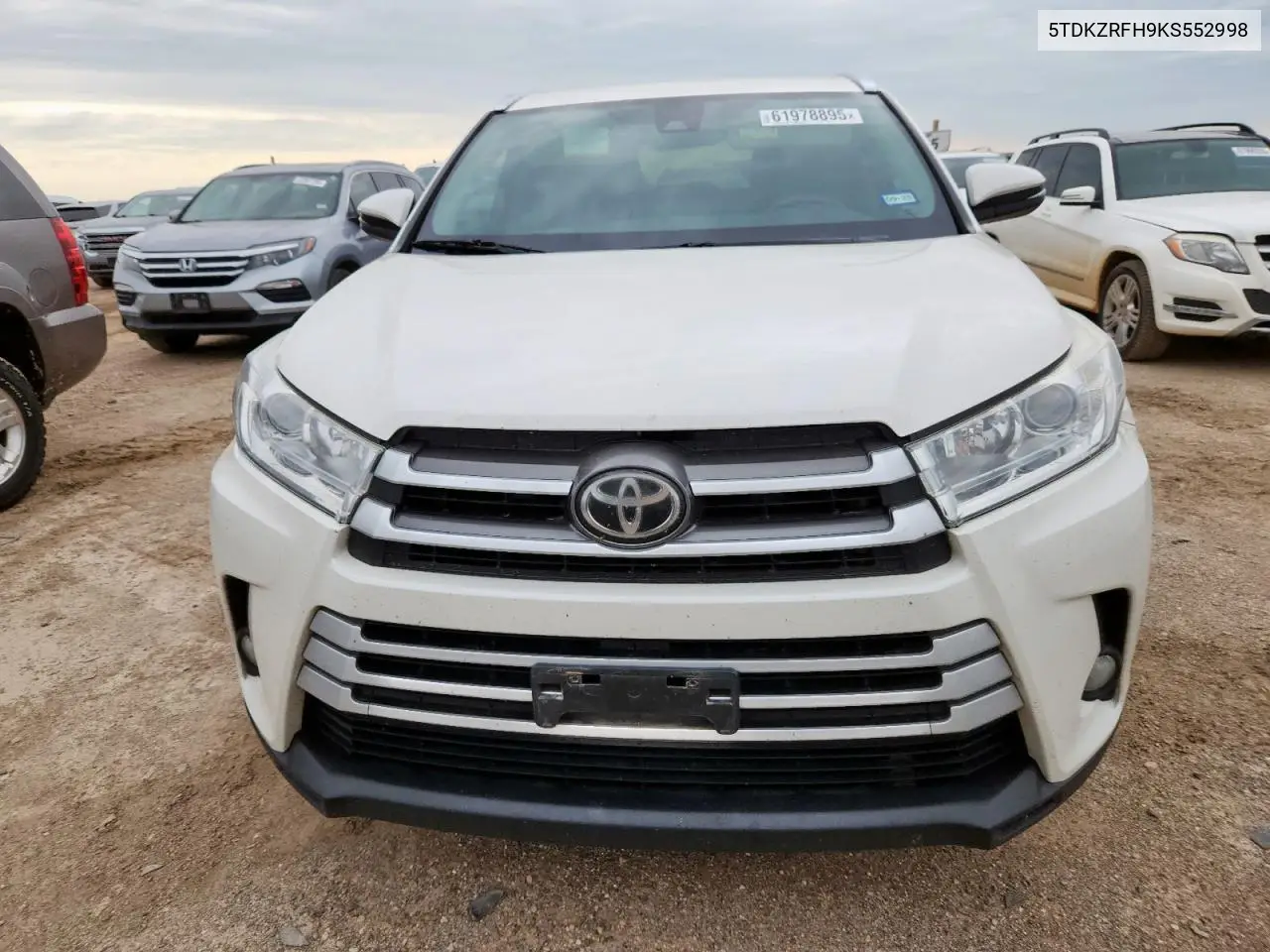 2019 Toyota Highlander Se VIN: 5TDKZRFH9KS552998 Lot: 61978895