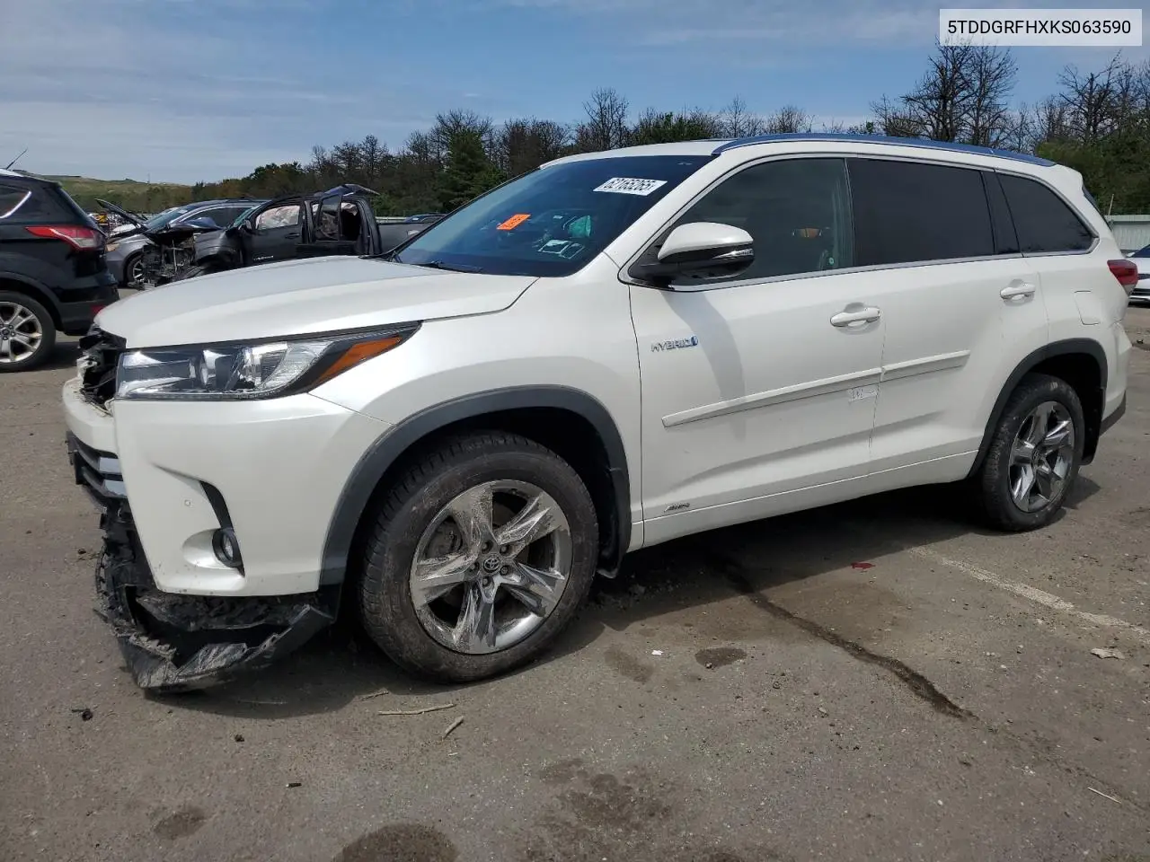 2019 Toyota Highlander Hybrid Limited VIN: 5TDDGRFHXKS063590 Lot: 62165265