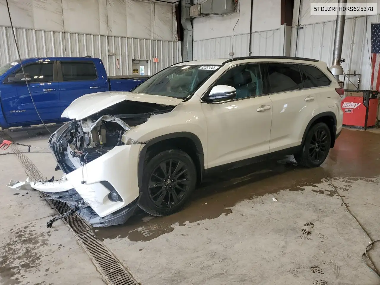 2019 Toyota Highlander Se VIN: 5TDJZRFH0KS625378 Lot: 62521445