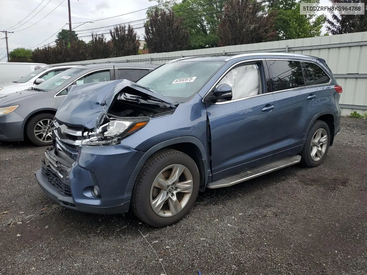 2019 Toyota Highlander Limited VIN: 5TDDZRFH8KS964788 Lot: 62692875