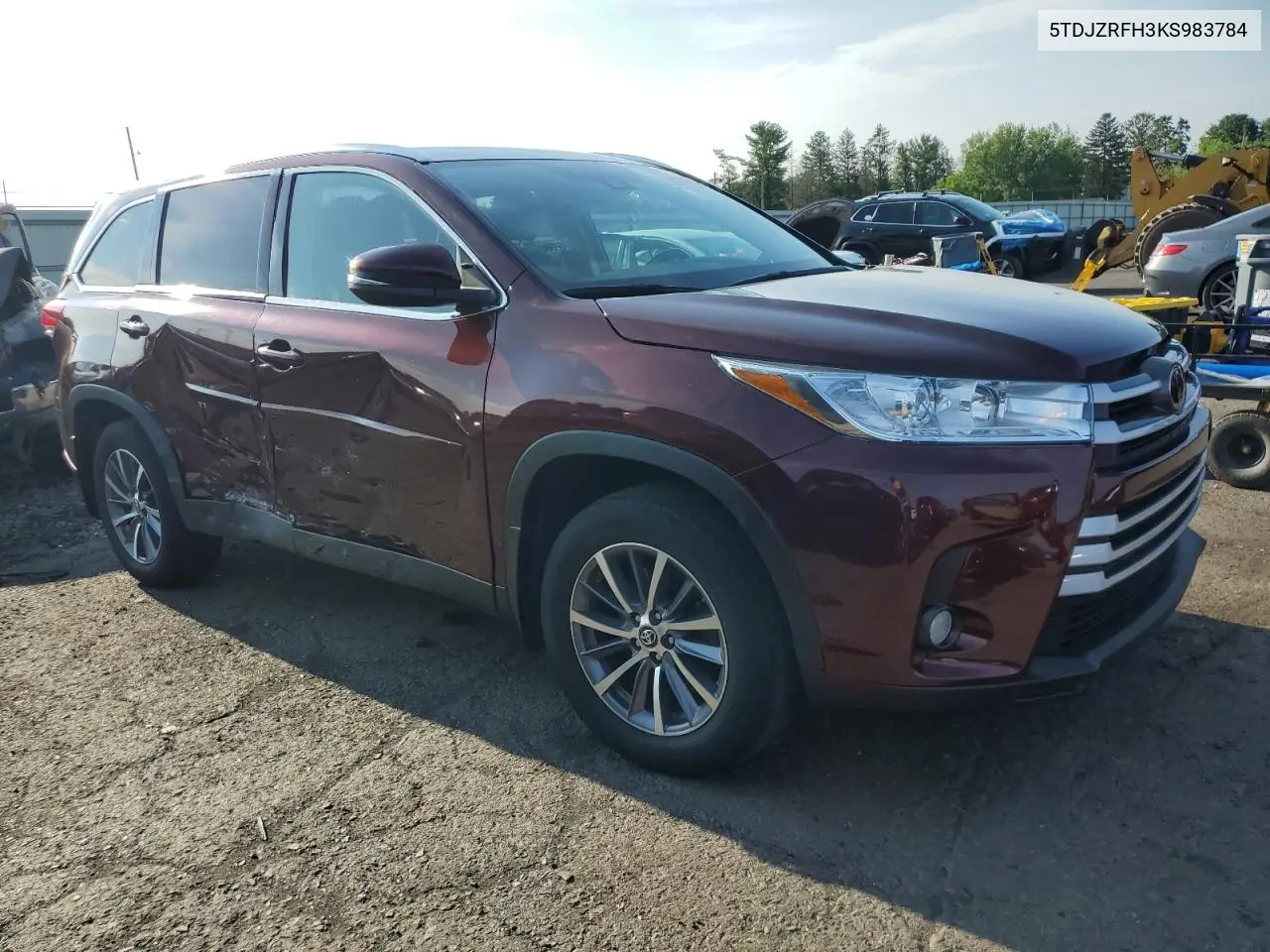 2019 Toyota Highlander Se VIN: 5TDJZRFH3KS983784 Lot: 62874465