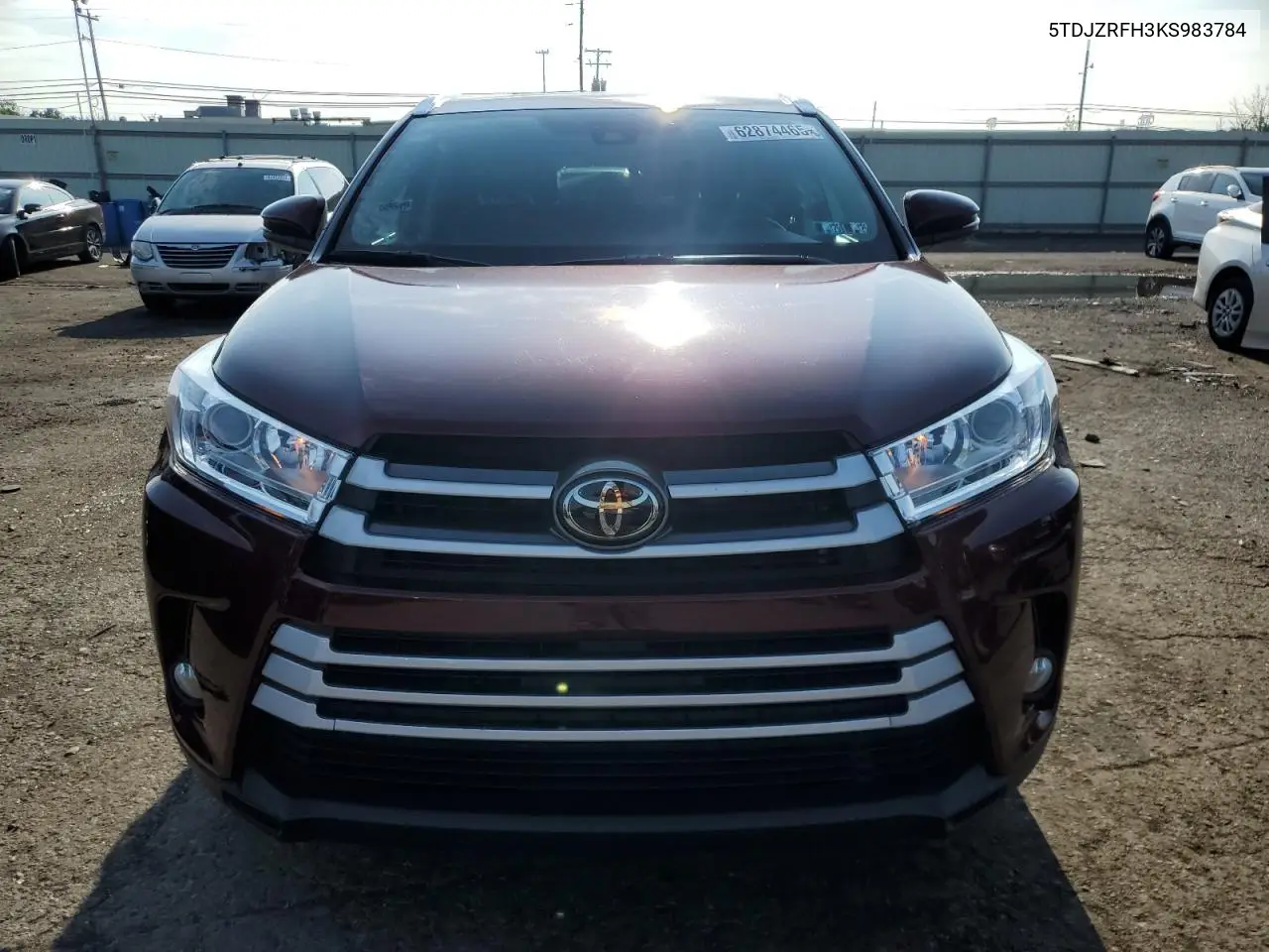 2019 Toyota Highlander Se VIN: 5TDJZRFH3KS983784 Lot: 62874465