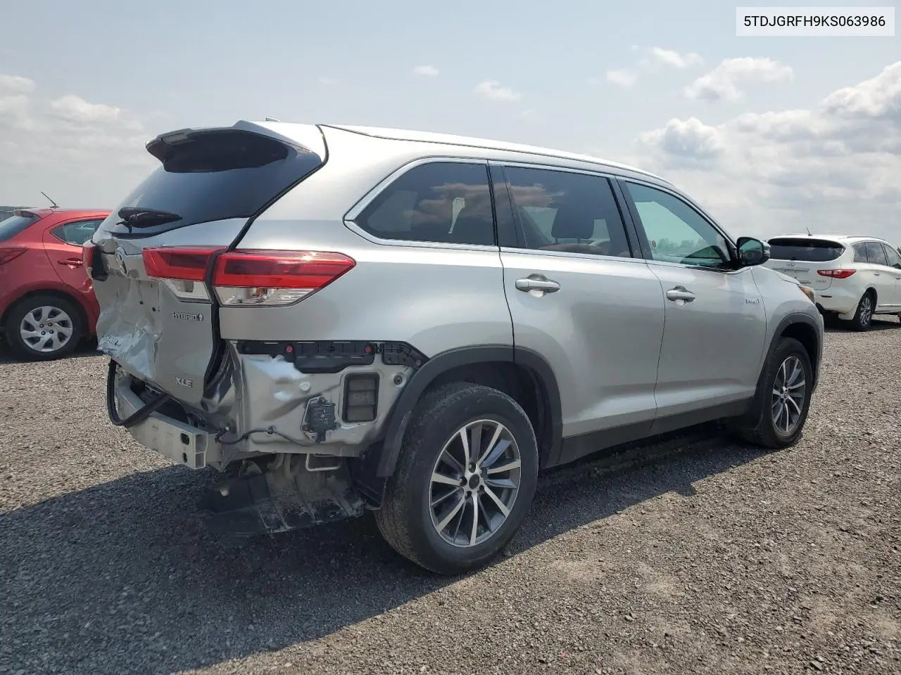 2019 Toyota Highlander Hybrid VIN: 5TDJGRFH9KS063986 Lot: 63289735