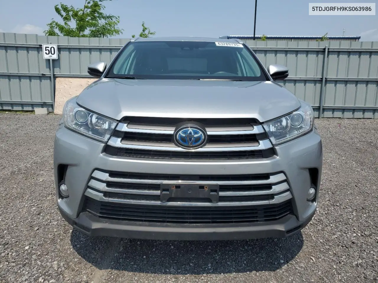 2019 Toyota Highlander Hybrid VIN: 5TDJGRFH9KS063986 Lot: 63289735