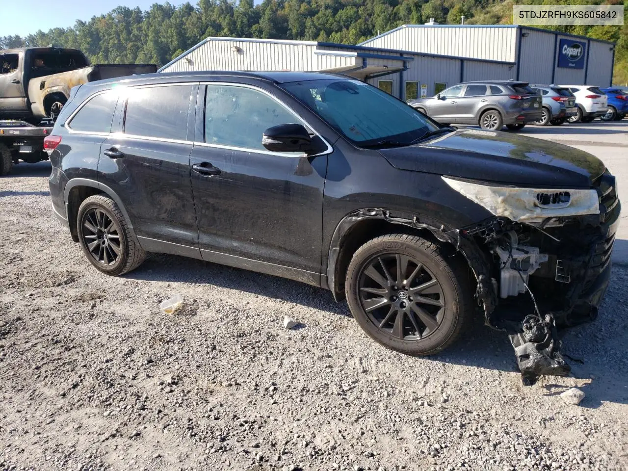 2019 Toyota Highlander Se VIN: 5TDJZRFH9KS605842 Lot: 68599993