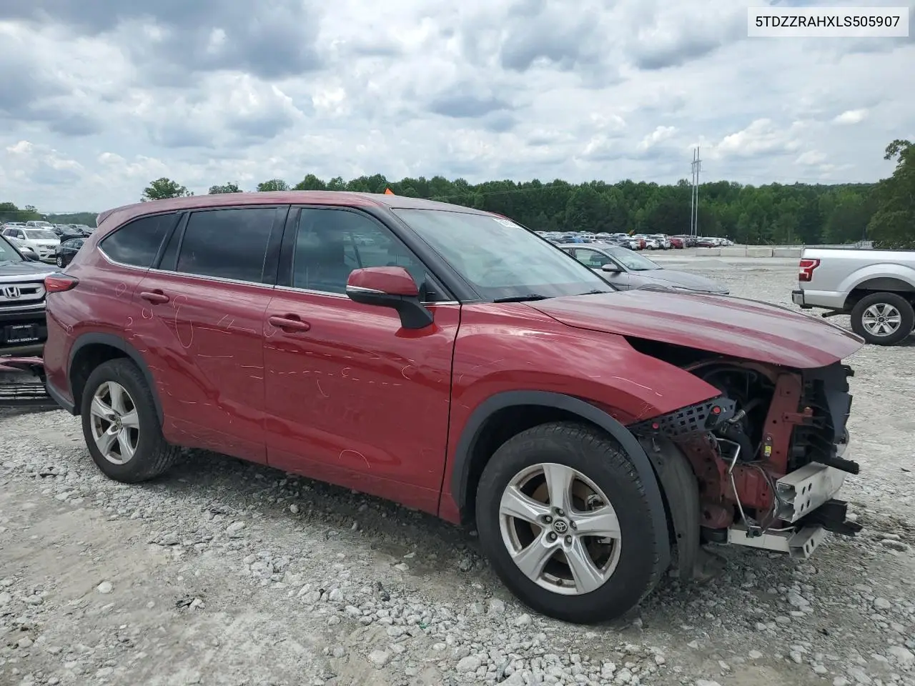 2020 Toyota Highlander L VIN: 5TDZZRAHXLS505907 Lot: 56781975