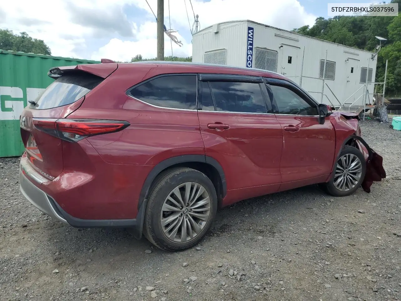 2020 Toyota Highlander Platinum VIN: 5TDFZRBHXLS037596 Lot: 62366805
