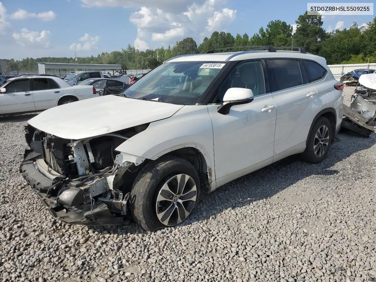 2020 Toyota Highlander Xle VIN: 5TDGZRBH5LS509255 Lot: 64183815