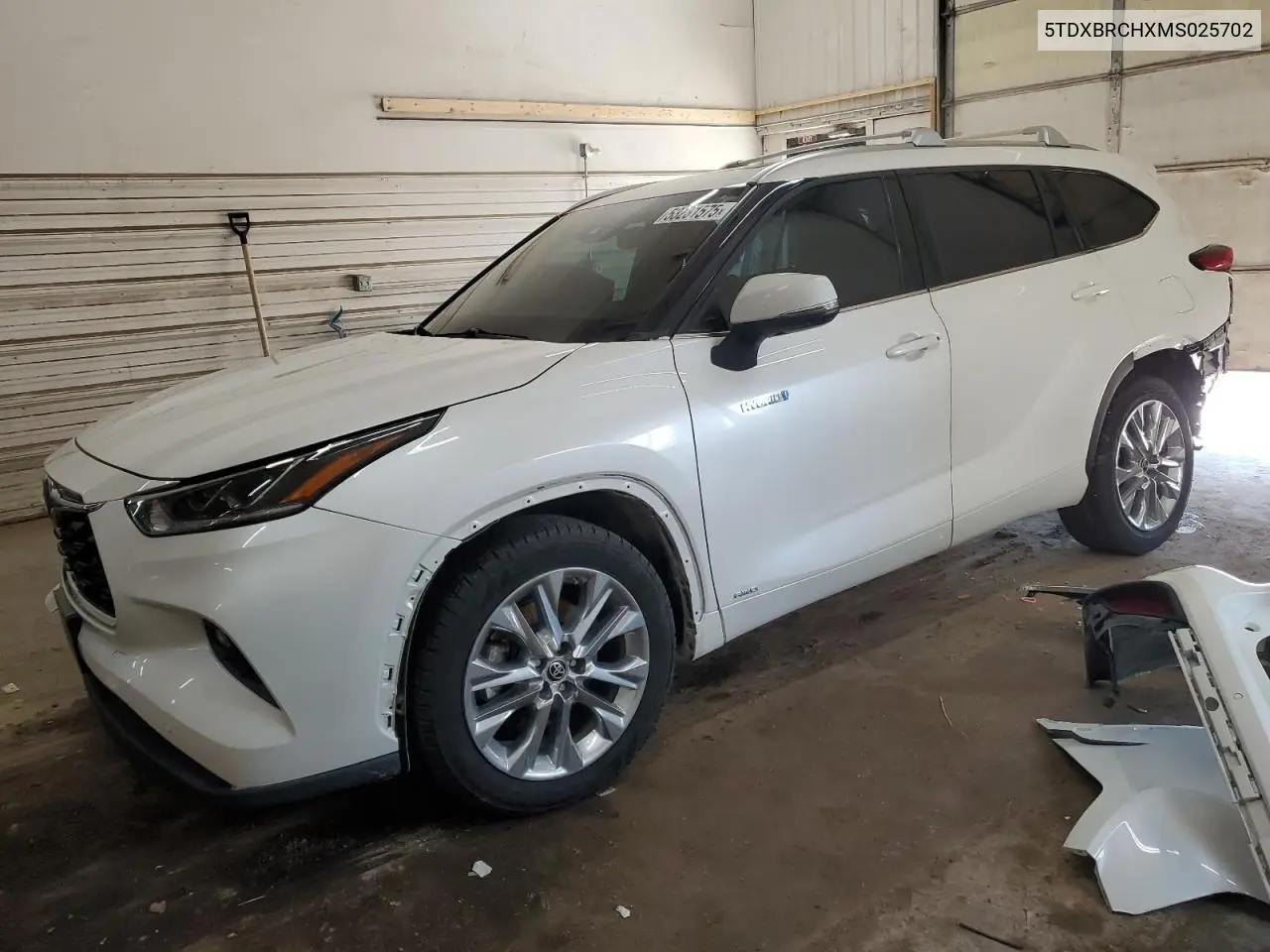 2021 Toyota Highlander Hybrid Limited VIN: 5TDXBRCHXMS025702 Lot: 53231575