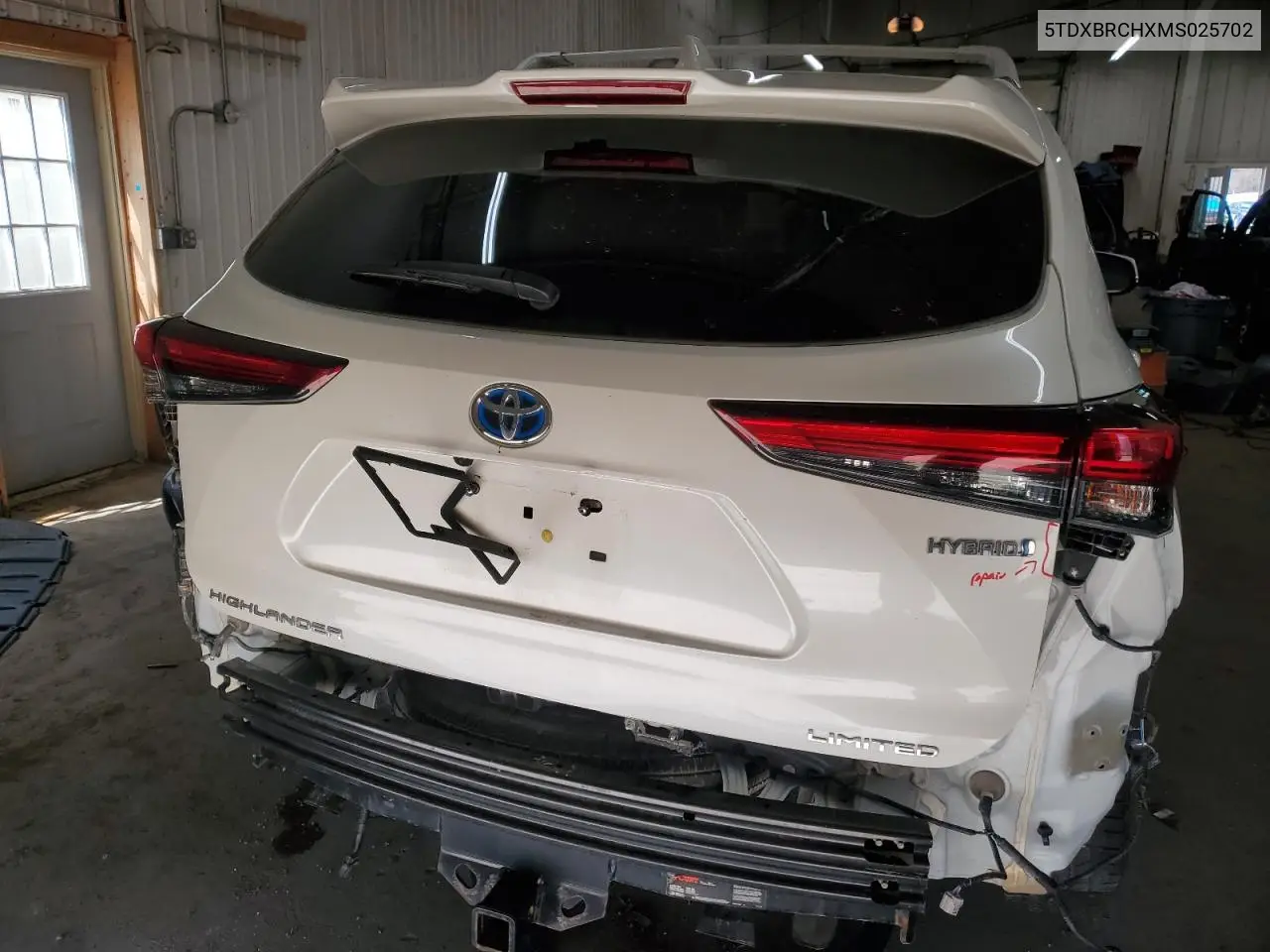 2021 Toyota Highlander Hybrid Limited VIN: 5TDXBRCHXMS025702 Lot: 53231575