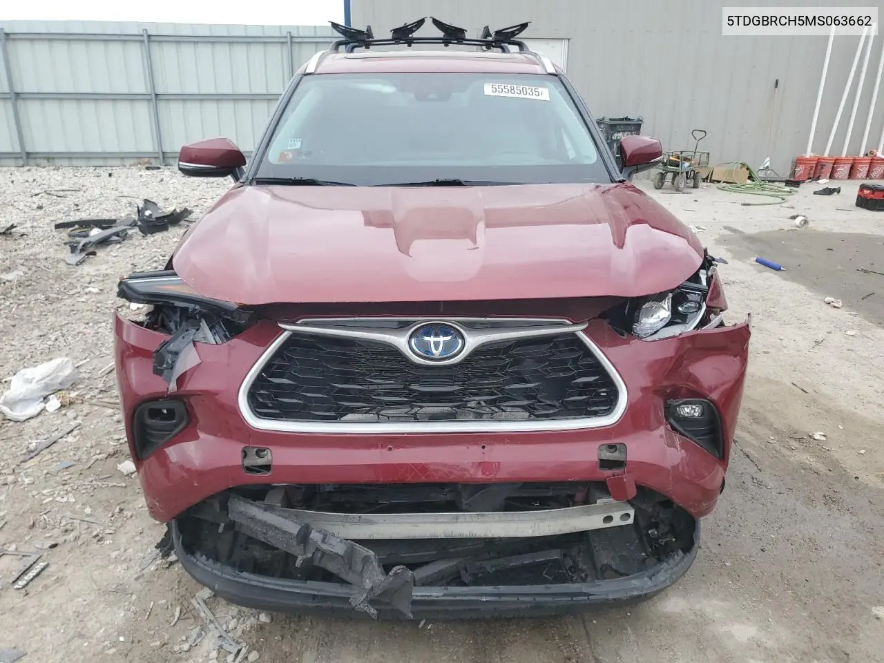 2021 Toyota Highlander Hybrid Xle VIN: 5TDGBRCH5MS063662 Lot: 55585035