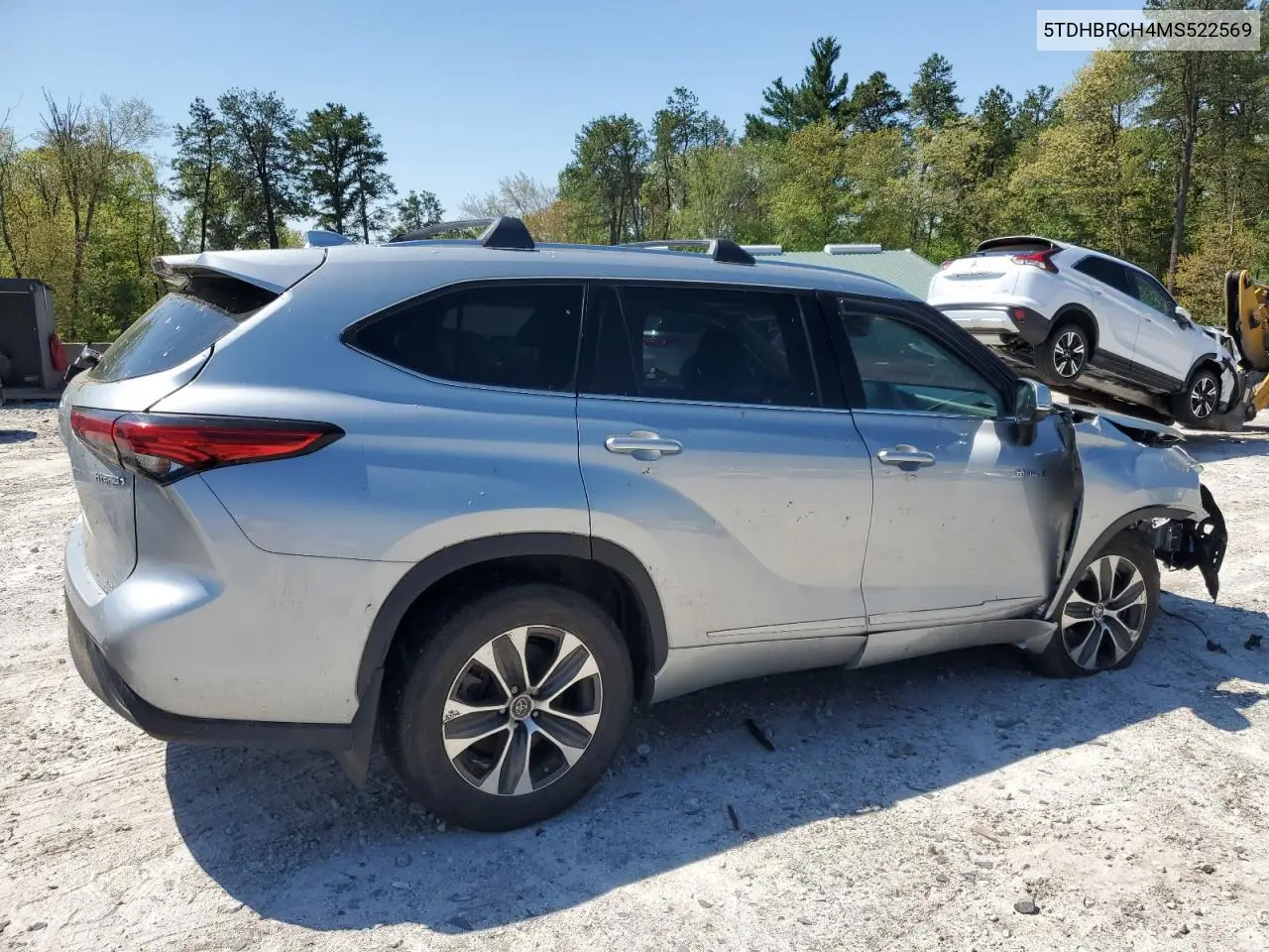 2021 Toyota Highlander Hybrid Xle VIN: 5TDHBRCH4MS522569 Lot: 56089055